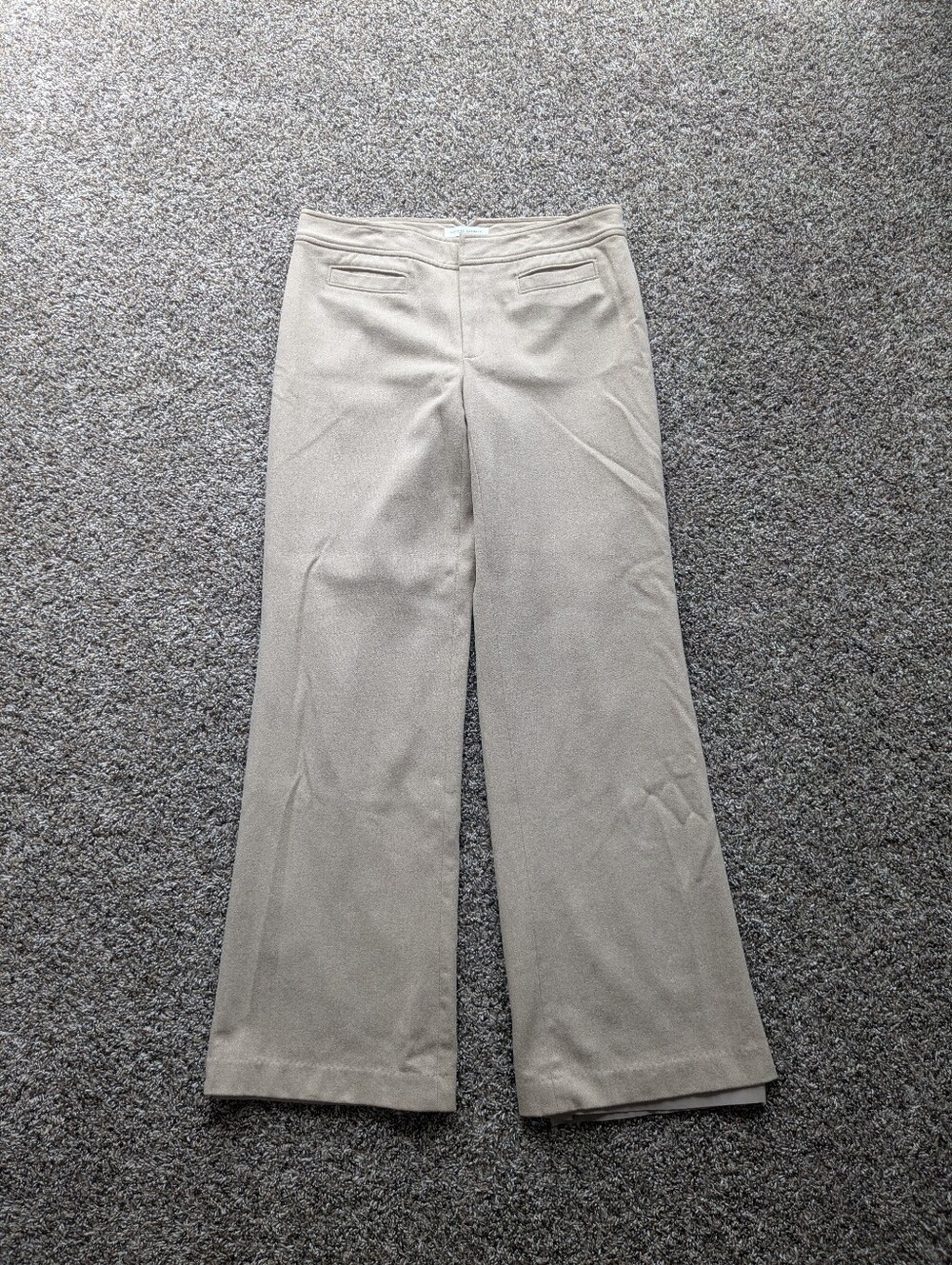 Banana Republic Y2K Harrison Wool Cashmere Blend Trouser Dress Pants Size 8 Tan